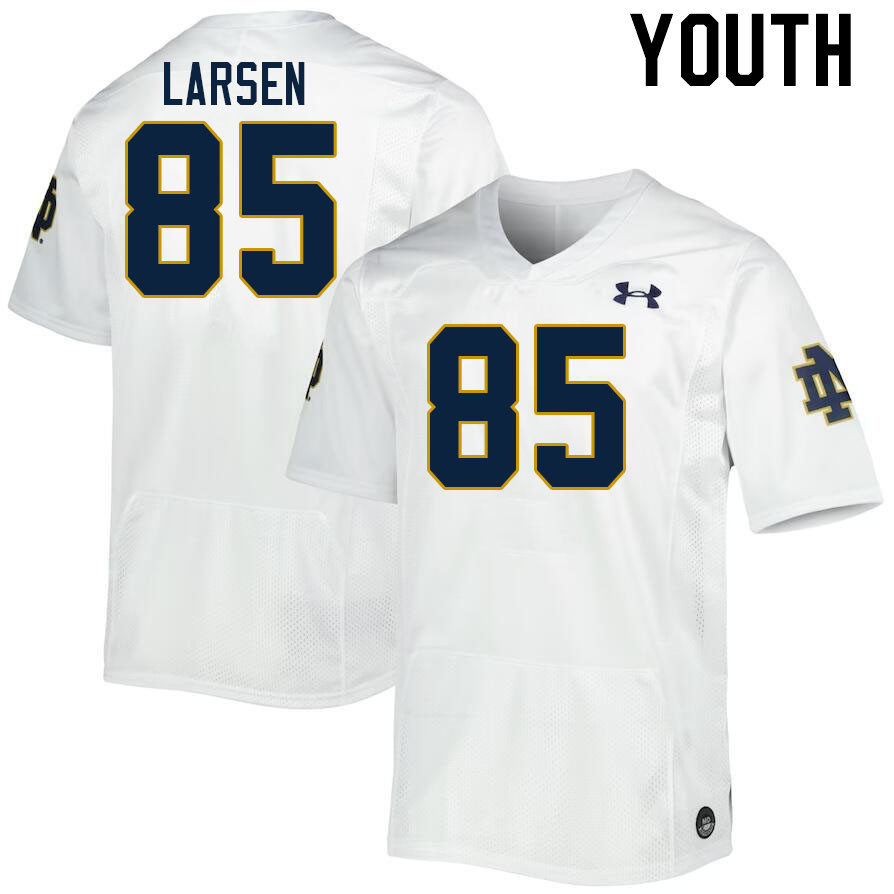 Youth #85 Jack Larsen Notre Dame Fighting Irish College Football Jerseys Stitched-White